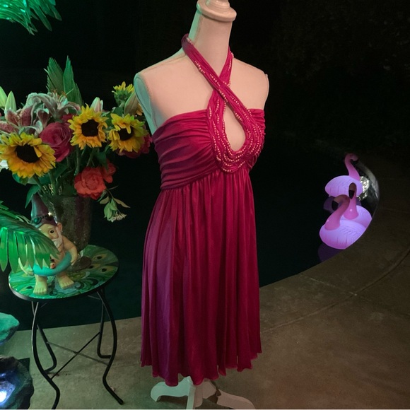 Robert Cavalli NWT $3445 Sz 40 US 4 Fushia Pink 🌸 Pearl beaded couture Dress - Picture 8 of 10